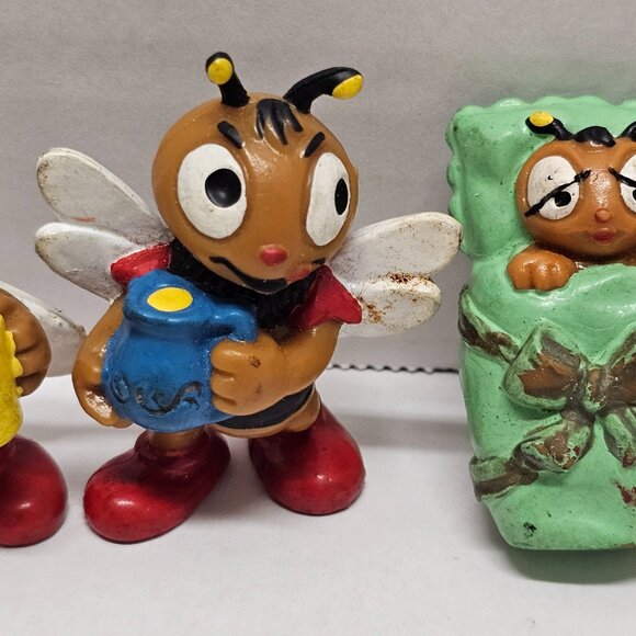 Rare Vintage 70s 4 Lot BULLY Vintage Figures Bee Bienchen The Beehive PVC 2" - Picture 3 of 15
